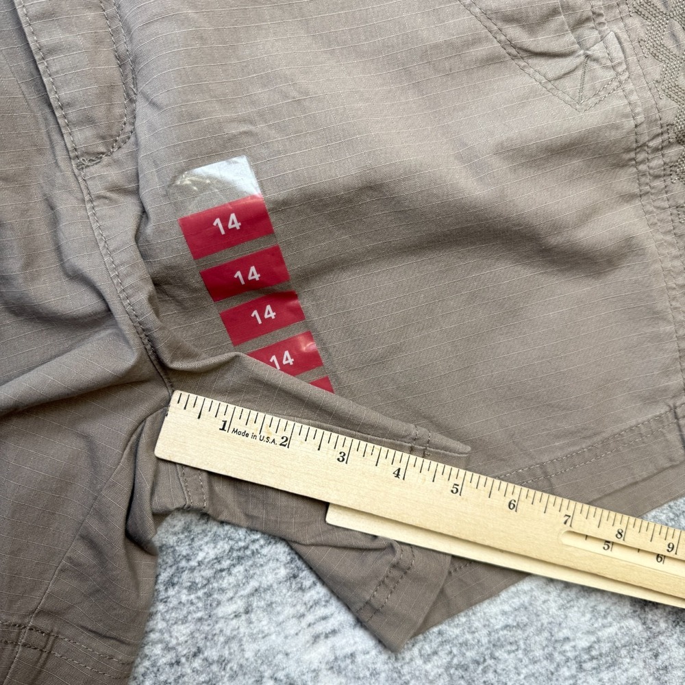 Eddie Bauer Shorts Womens 14 Taupe Juniper Ripstop Chino Stretch Hiking Outdoor - Picture 10 of 12